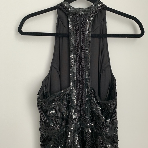 Adrianna Papell Black Sequin Beaded Long Dress - Picture 7 of 8